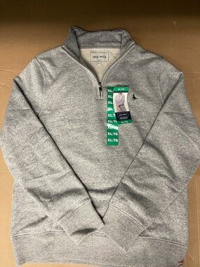 Jack Wills Men’s Light Heather Gray Quarter-Zip Pullover